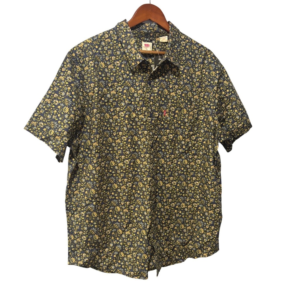 Levis Mens XL The One Pocket Standard Fit Stretch Floral Short Sleeve Shirt NWT
